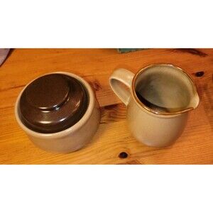 Hearthside Stoneware Japan Hand Painted GlazeCream & Sugar Set Vintage Mint cond